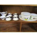 A Coalport 'Blue Wheat' part coffee service and three items of Worcester Evesham