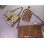 A vintage Kurt Geiger shoulder bag with chain link strap, together with a vintage brown snakeskin