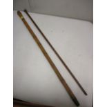 A silver topped walking stick, together with a sword stick