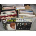 Four boxes of mixed records to include The Very Best of Bing