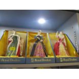Three Royal Doulton limited edition figures of Queens to include Queen Anne