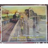 A 1950s railway advertising poster '1859-1959 Centenary Royal Albert Bridge Saltash, designed and