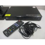 A Lucky Goldstar (LG) BluRay player model BP250 with remote control (region free, will play regions,