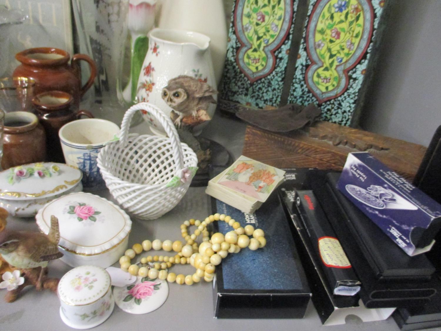 Mixed ceramics, books, glassware, pottery and ornaments, together with early 20th century ivory - Image 2 of 3