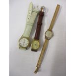 Three watches to include a ladies 9ct gold Valex watch