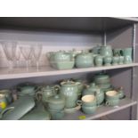 A selection of Denby green glazed dinner and tea wares