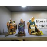 A group of three Royal Doulton figurines - The Foaming Quart HN2162, A Stitch in Tim HN 2352 and The