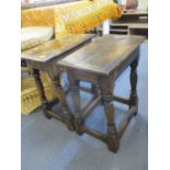 A pair of mid 20th century oak refectory style occasional tables