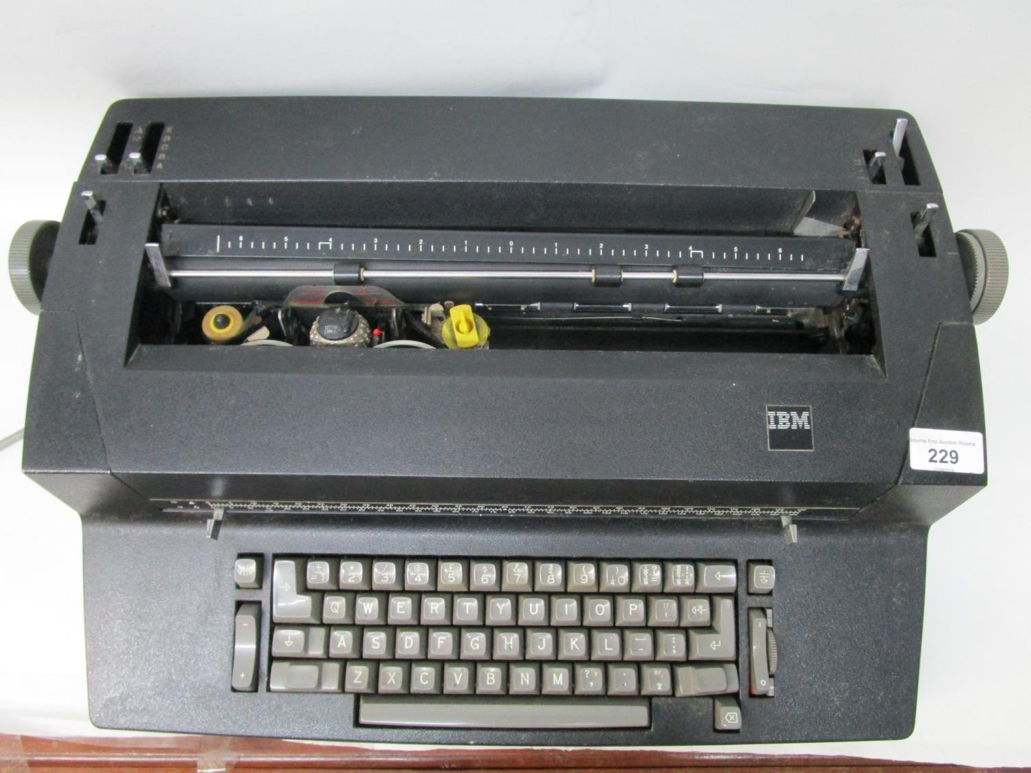 An IBM Selectric model 82 typewriter in mat black, golf ball type electric typewriter, date 28/2/ - Image 3 of 4