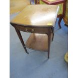 An inlaid mahogany drop leaf Pembroke table