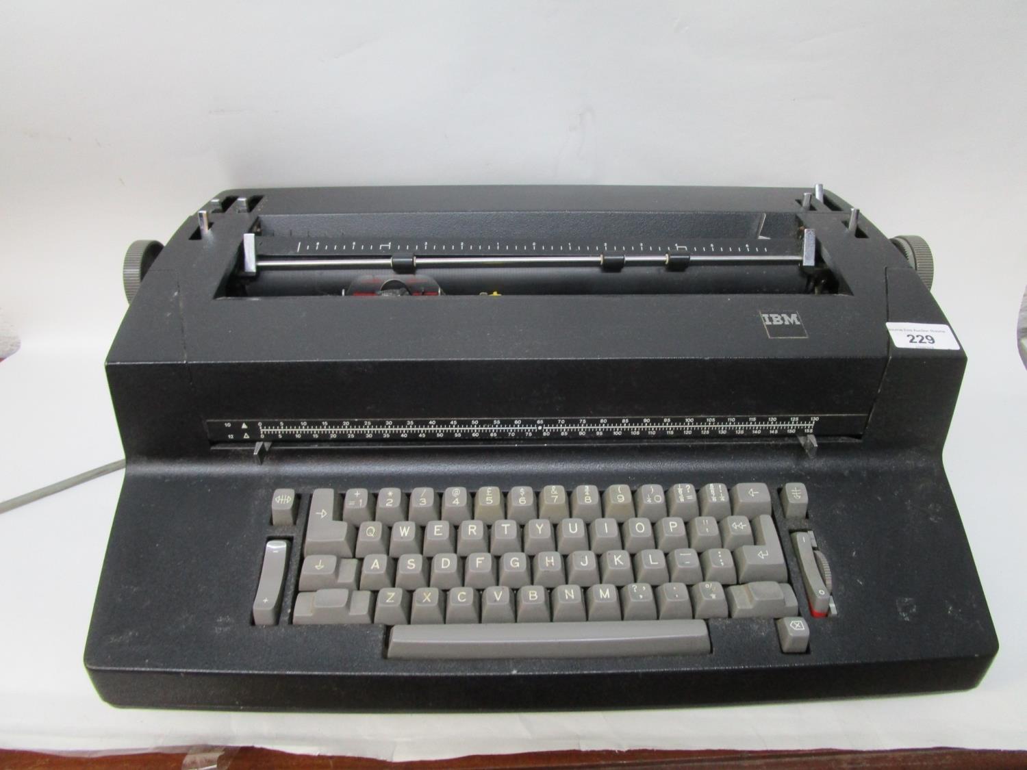 An IBM Selectric model 82 typewriter in mat black, golf ball type electric typewriter, date 28/2/ - Image 2 of 4