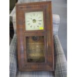 An early 20th century walnut cased wall clock A/F