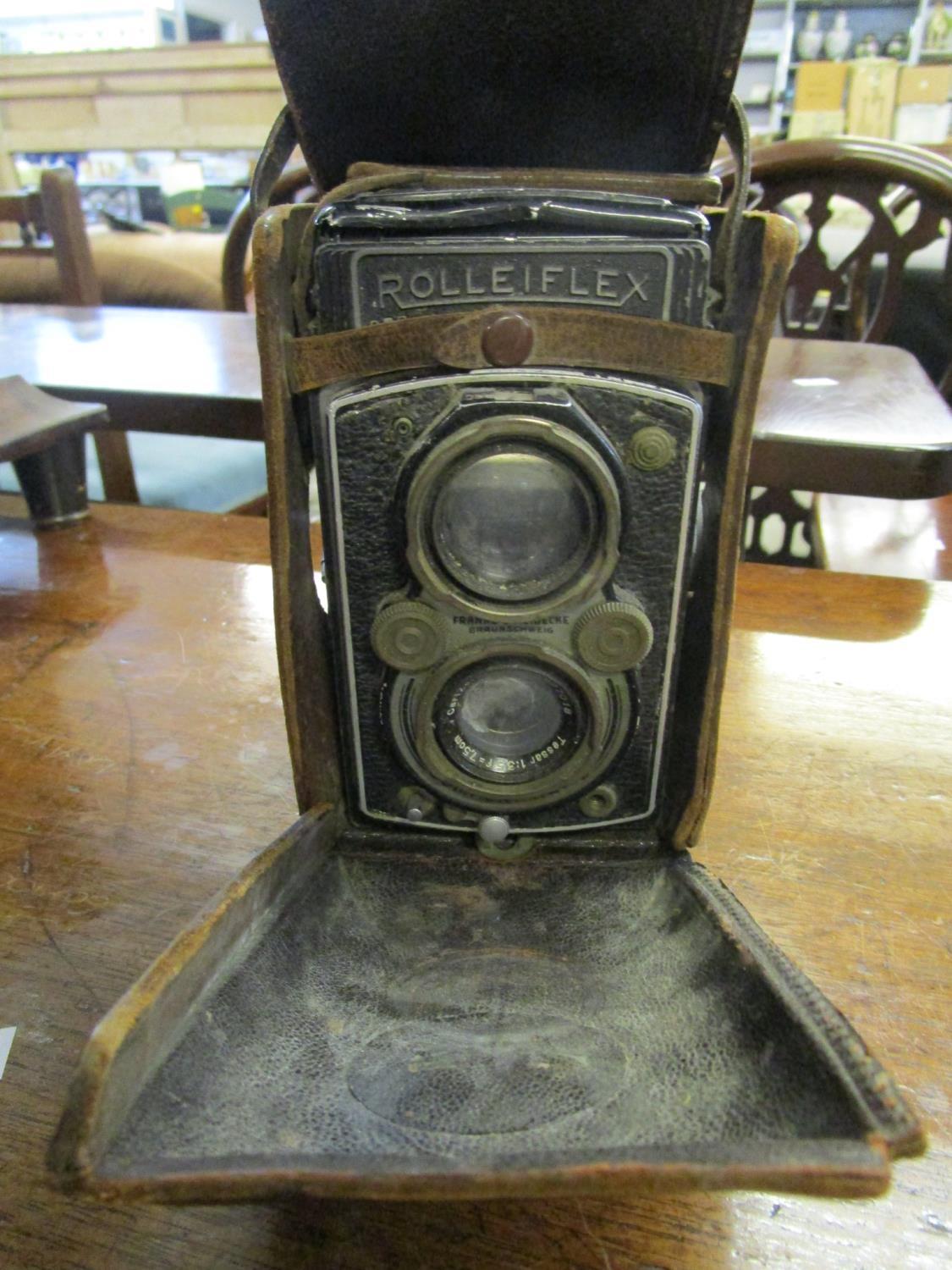 A Rolleiflex Franke Heideke Automat TLr camera with Compur Rapid Shutter, Carl Zeiss Jena Tessar 1.