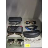 A pair of Chanel sunglasses A/F with branded case and others to include Gucci, Fendi, Rayban and