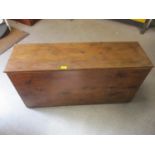 A Victorian pine storage box with twin carrying handles