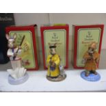 A collection of three 1990s Bunnykins models of rabbits, UK1 Ceramics Ltd, limited editions of