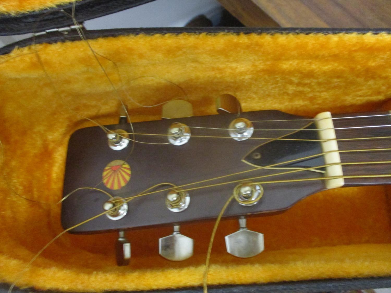 A retro Shelagh Jumbo 155 acoustic guitar, together with a music stand and a hard case - Image 2 of 2