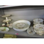 A selection of miscellaneous ceramics to include a transfer decorated fruit service