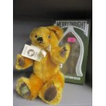 A Merrythought Pure Mohair teddy bear, boxed with Harrods label to the foot and a Merrythought label