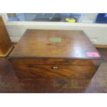A Victorian mahogany work box with fitted interior, 4 1/2" x 12" x 8 6/8"