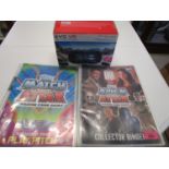 BBC Dr Who Alien Attax trading card game in binder and Topps Match Attax football trading card games