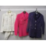 A Karl Lagerfeld ladies pink woollen jacket size 34, a vintage Mornasea skirt suit and a late 20th