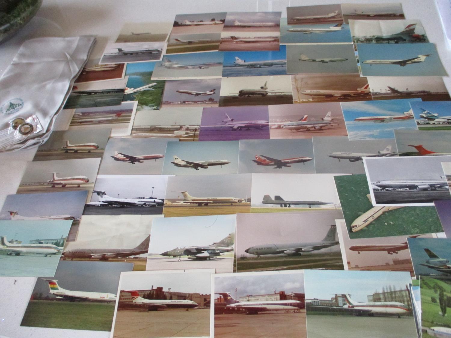 A Vulcan Association 'RAF Display Flight' scarf and aircraft related items to include photographs,