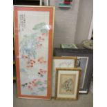 Mixed pictures to include an Oriental watercolour, a limited edition print and others