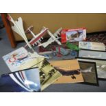 A selection of 1990s Thunderbird die cast vehicles, Concorde and other display models, aircraft