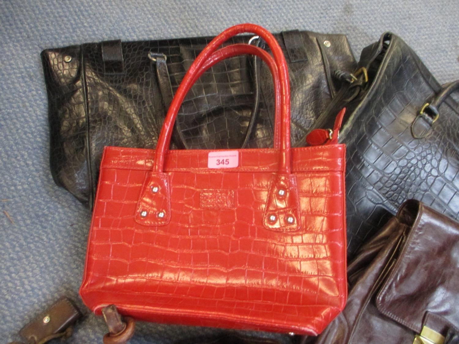A red Osprey handbag, an Abro black shoulder bag with dustbag, a Levington and Moon black handbag, a - Image 4 of 4
