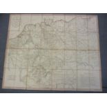 A late 18th century map of The Past Roads of Germany by F J Heger