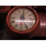 A large 20th century walnut 8 day station clock, 26" x 26"