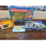 A selection of toys to include boxed Battling Tanks and a boxed Kodak camera, sealed in packet,