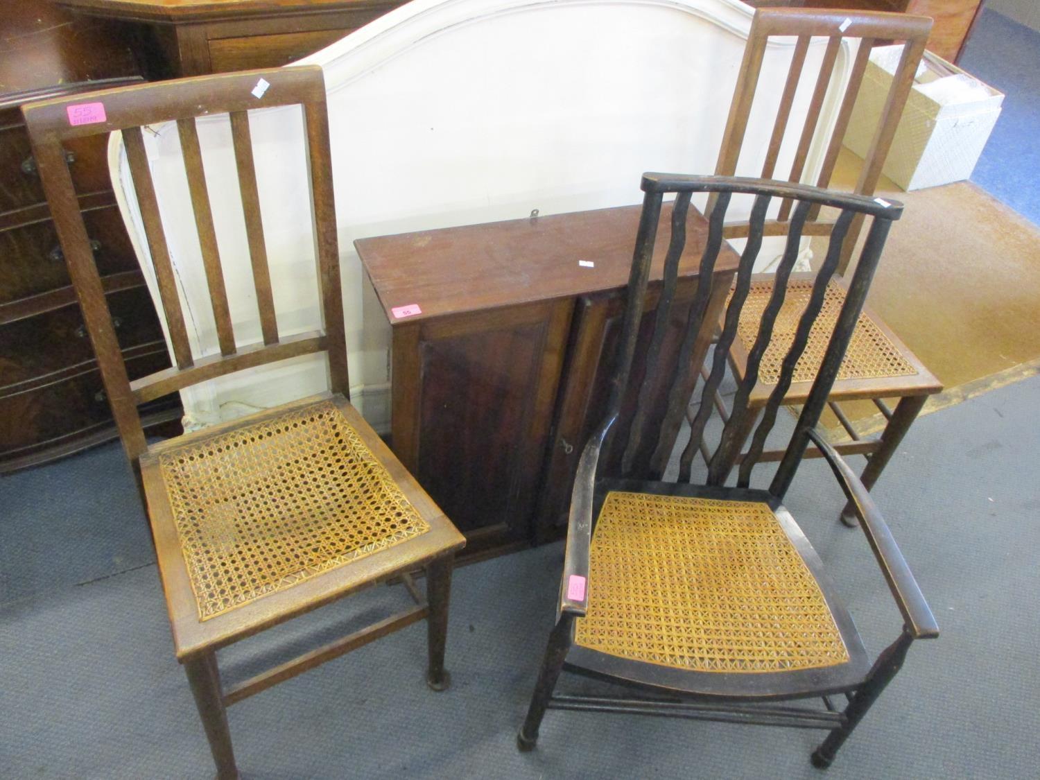 Mixed furniture to include an Arts & Crafts chair, two early 20th century oak side chairs and a