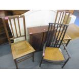 Mixed furniture to include an Arts & Crafts chair, two early 20th century oak side chairs and a