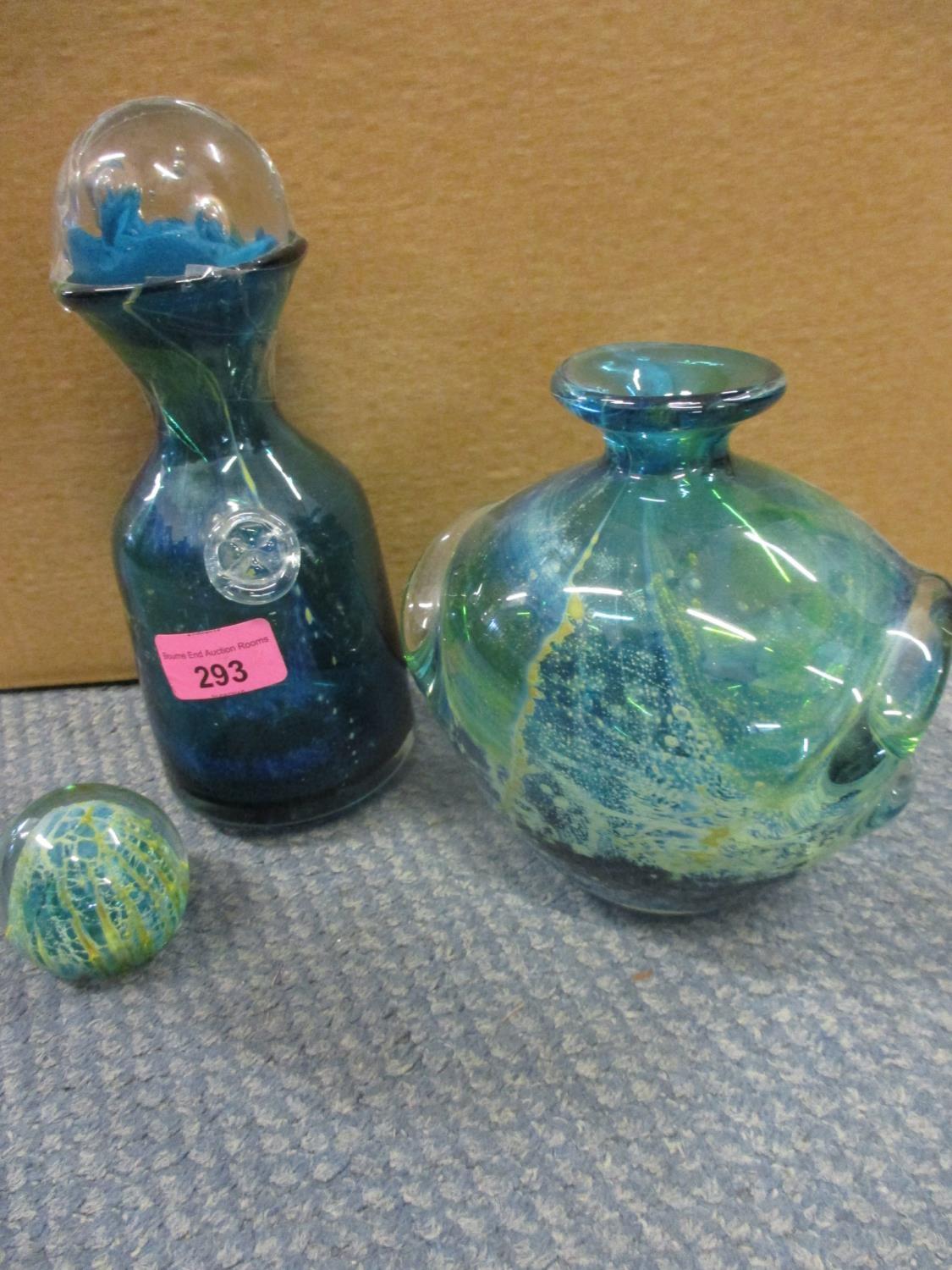 A Mdina vase and paperweight and a Mdina bottle with stopper - Image 2 of 2