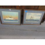 Two Norman Wilkinson prints depicting P & O ships