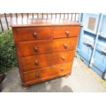 A Victorian chest of two short and three long drawers 44 1/2"H x 38 1/2" W