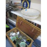 A mixed lot to include 1972 FA cup collectors coins, model aircraft A/F, a hamper and mixed ceramics