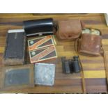 Collectables to include cameras, razors, Warner & Swasey prism binoculars and other items