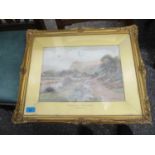 Harry Sticks, 1867 - 1938, Falcon Craig, Burrowdale framed watercolour 14 1/2" x 10 1/2