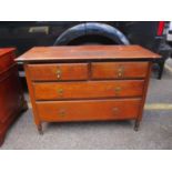 An early 20th century chest of two short and two long drawers 30"h x 42"w