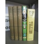 Tolkien Lord of the Rings 3 volumes, revised edition, 7th imp. 1973 with maps, The Hobbit 4th ed.