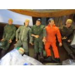 A collection of 1960's Action men and accessories and clothing to include 1964 Pallitoy figures