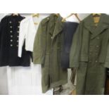 A group of WWII and later military clothing A/F to include a 1952 H Edgard & Sons full-length