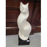 An Austin sculpture of a cat, signed to the reverse 24"h