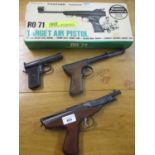 Four guns to include a boxed Panther Standard RO71 target Air Pistol