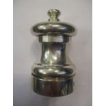 A vintage silver pepper grinder by M C Hersey & Son Ltd with Peter Piper mechanism