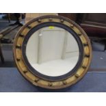 A 19th century circular gilt wall mirror with ball decoration, 24 1/2" x 24 1/2"