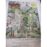 G Kirkham - 'The Broad and Narrow Way', a Masonic printed poster A/F, Headley Bros, Litho